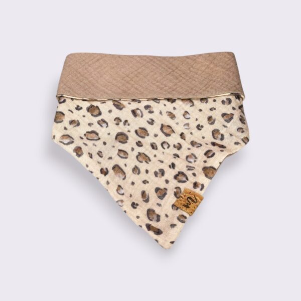 Bestickbares Bandana Hundehalstuch Leopard Animal-Print Braun zum knoten - Image 4