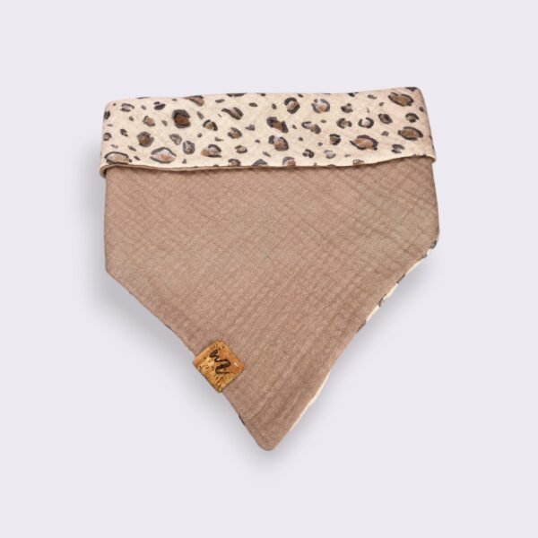 Bestickbares Bandana Hundehalstuch Leopard Animal-Print Braun zum knoten - Image 3