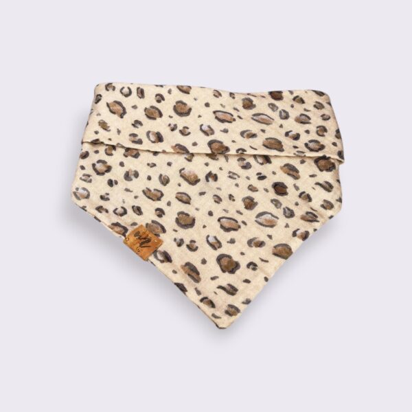 Bestickbares Bandana Hundehalstuch Leopard Animal-Print Braun zum knoten - Image 5