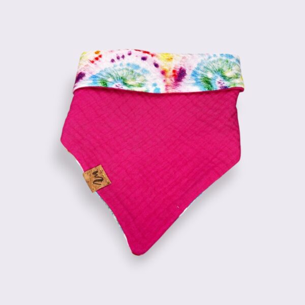 Bestickbares Bandana Hundehalstuch Batik Pink zum knoten – Bild 3