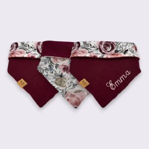 Bestickbares Bandana Hundehalstuch Rosen zum knoten