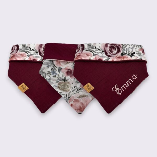 Bestickbares Bandana Hundehalstuch Rosen zum knoten