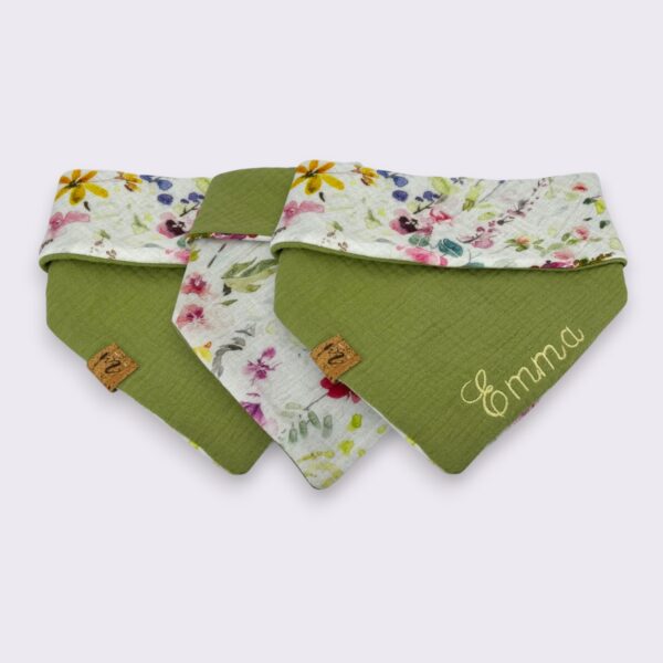 Bestickbares Bandana Hundehalstuch Frühling zum knoten