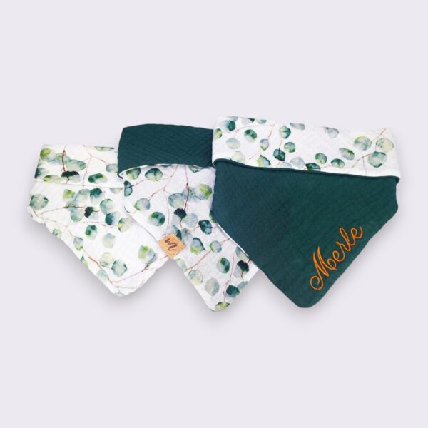 Bestickbares Bandana Hundehalstuch Eukalyptus zum knoten